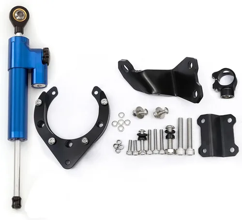 Miniatura 13 de Kit de soporte de montaje estabilizador de aluminio para motocicleta CNC para Yamaha MT07 FZ07 2020 2021 2022 2023 (negro + negro)