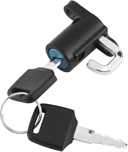 Miniatura 3 de Cerradura de casco de motocicleta, cerradura antirrobo de aleación de aluminio para casco con 2 llaves, gancho universal para casco