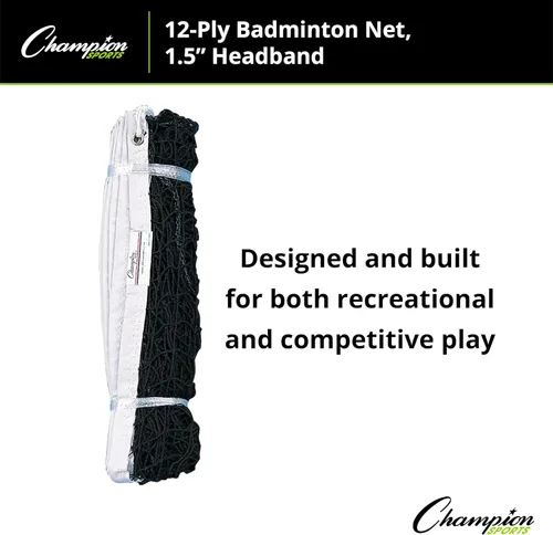 Miniatura 4 de Champion Sports Red de bádminton de 12 capas Blanco