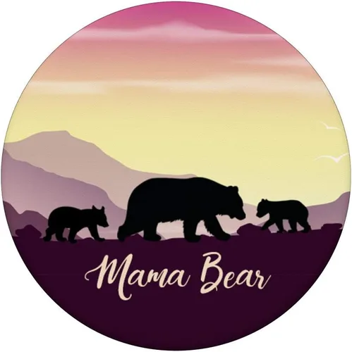 Miniatura 3 de Mama Bear Pop Socket 2 Cubs morado Sunset regalo para el día de la madre – PopSockets agarre y soporte para teléfonos y tabletas