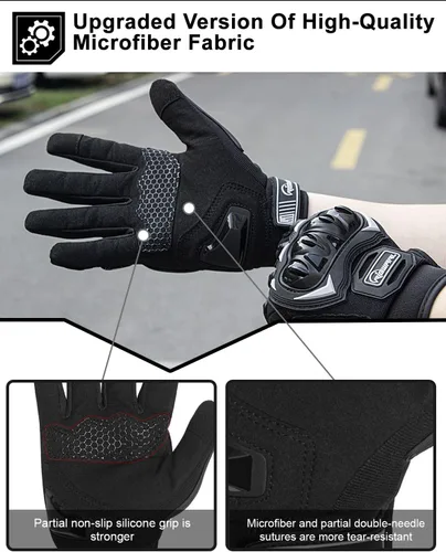 Miniatura 4 de RIGWARL Guantes de motocicleta para hombres y mujeres, pantalla táctil, guantes ligeros antideslizantes para motocross