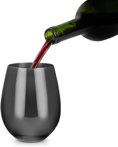 Miniatura 8 de Viski Copas de vino de acero inoxidable Gunmetal, vasos de vino modernos, copas elegantes para vinos tintos y blancos, regalos de boda, vacaciones