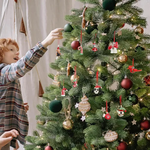Miniatura 2 de Adornos de Navidad de gato y perro de 2 pulgadas para árbol 2025, 2 piezas de adornos de vidrio para colgar en el árbol de Navidad, figuras