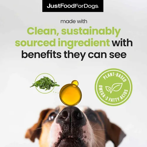 Miniatura 3 de JustFoodForDogs Omega 3 para perros, aceite omega para perros, suplemento para articulaciones de perro, suplemento para piel y pelaje, alternativa