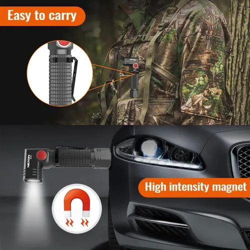 Miniatura 4 de NICRON B74T Linterna de luz roja, luz LED blanca recargable de 700 lúmenes con base magnética, clip, IP65 impermeable para camping, caminata