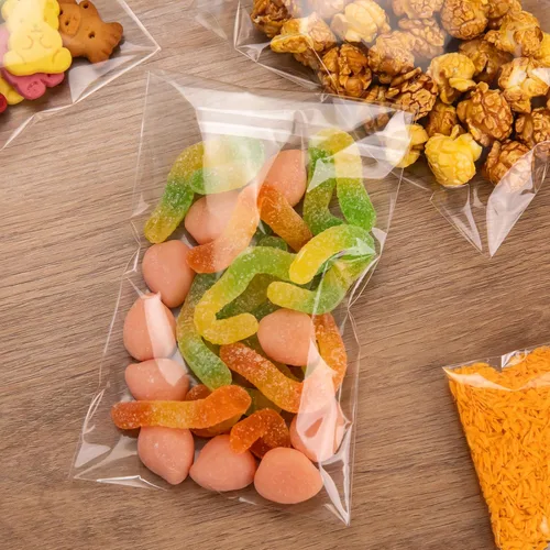 Miniatura 5 de 240 bolsas de celofán transparentes de 4 x 6 pulgadas, bolsas de celofán resellables para embalaje de golosinas, dulces, almacenamiento de pequeñas