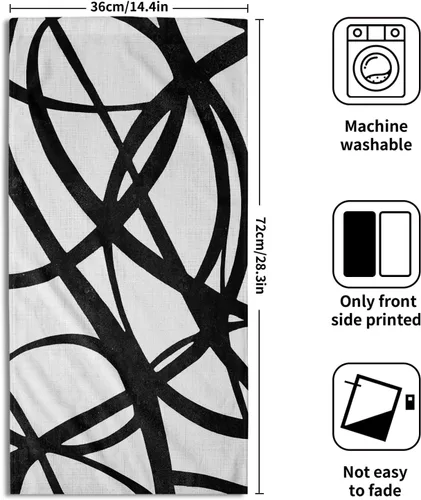 Miniatura 2 de Giwawa Toallas de mano en blanco y negro – Juego de 2 toallas de baño decorativas para baño, cocina, gimnasio, 14 x 28 pulgadas