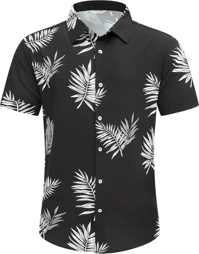 Miniatura 3 de SheLucki - Camisa hawaiana para hombre, unisex, de manga corta, con botones, para la playa y el verano, ropa casual estampada con sombra de palmas