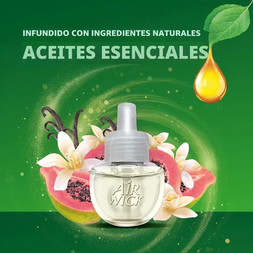 Miniatura 3 de Air Wick Plug-In - Recambios de aceite perfumado, 10 unidades, vainilla y papaya rosa, ambientador, aceites esenciales, ecológicos
