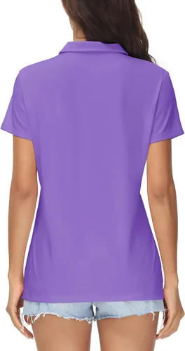 Miniatura 5 de MAGCOMSEN Polos de golf para mujer, manga corta, UPF 50+, cuello de secado rápido, para tenis, trabajo, atletismo