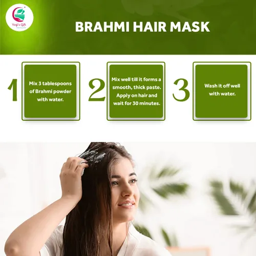 Miniatura 5 de Yogi's Gift® Brahmi Powder 8 Oz Potenciador y Volumizador Natural del Crecimiento del Cabello Mascarilla Nutritiva para el Cuero Cabelludo
