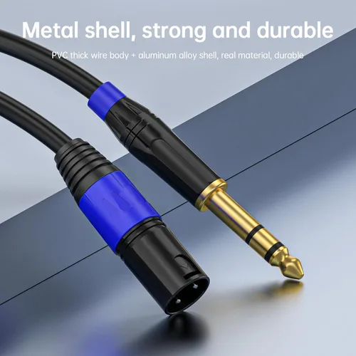 Miniatura 4 de Cable de interconexión equilibrado TRS a XLR de 1/4 pulgadas Pro de 1.2 M, XLR macho a 1/4 de pulgada (0.250 in), adaptador de convertidor de audio