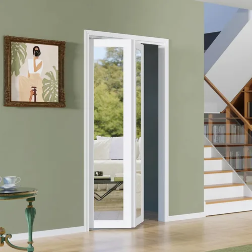 Miniatura 9 de BARNER HOME Puertas plegables, puertas de armario con espejo completo para abertura de 48" (doble 24") x 80", puerta plegable interior para despensa