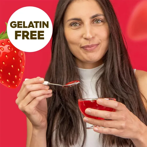 Miniatura 4 de Simply Delish Postre natural de gelatina de fresa, sin azúcar, sin OMG, sin gluten, sin grasa, vegano, apto para dieta cetogénica, 0.7 onzas