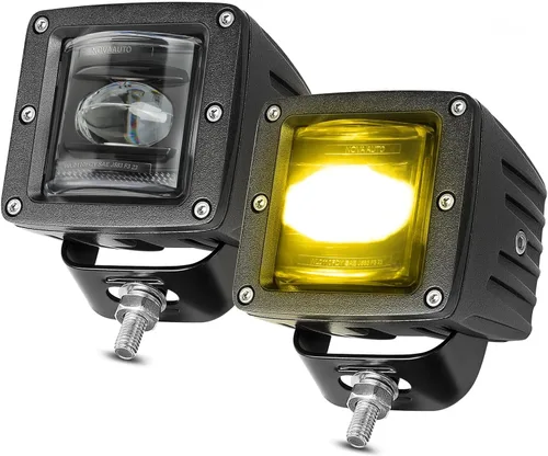 Miniatura 13 de 3" SAE luces antiniebla LED legales para la calle, aprobadas por DOT, cubos LED cuadrados, cápsulas de luz antiniebla de haz trun-cado, 2 piezas