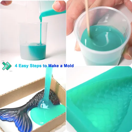 Miniatura 2 de BBDINO Kit de fabricación de moldes de silicona - Silicona súper elástica para hacer moldes de 2 galones - Mezcla de grado platino 1A:1B - Ideal 282