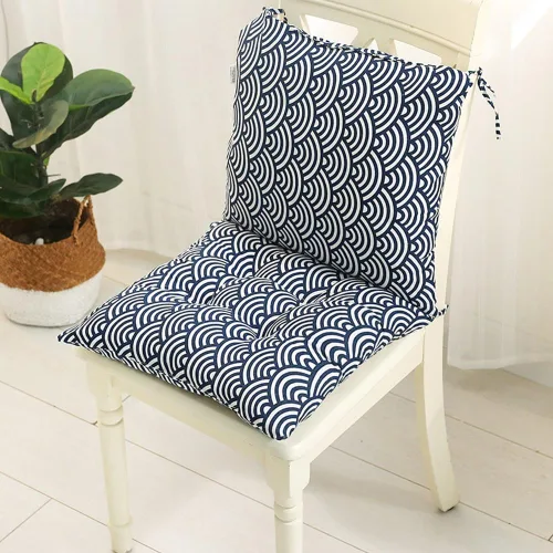 Miniatura 2 de Cojín para silla de respaldo alto, cojines y cojines de silla de alta calidad, cojín de respaldo y asiento con lazos para patio, jardín, oficina