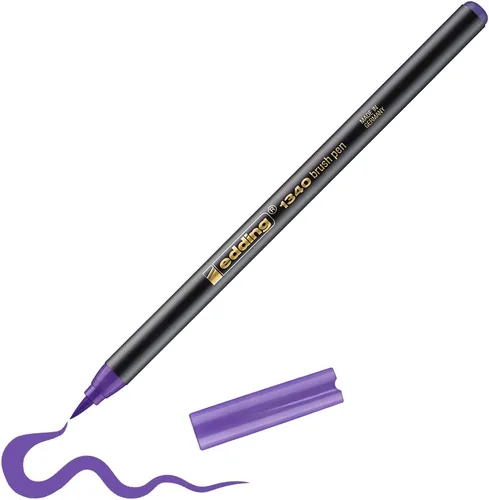 Miniatura 26 de edding 1340 pincel - azul - 1 bolígrafo - punta de pincel flexible - rotulador para pintar, escribir y dibujar - diarios de viñetas, letras a mano