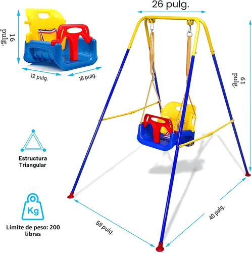 Miniatura 5 de TALECO Gear - Juego de columpios 3 en 1 para patio trasero, columpio de bebé para exteriores/interiores, juego de columpios para niños de 6 meses