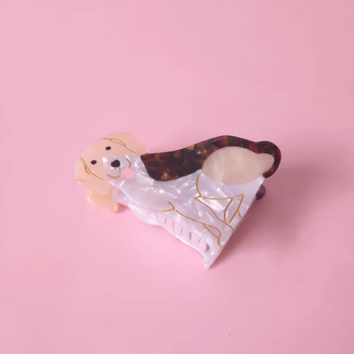 Miniatura 6 de Pinzas para el pelo de Beagle, pequeñas pinzas de garra para niñas, pinzas de acetato para mujeres (S15)