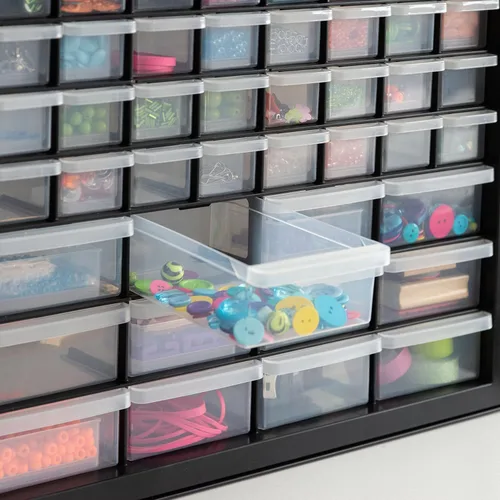 Miniatura 6 de IRIS USA Organizador de piezas pequeñas de 44 cajones, fabricado en Estados Unidos, cajones de almacenamiento para tornillos, tuercas, pernos, Negro
