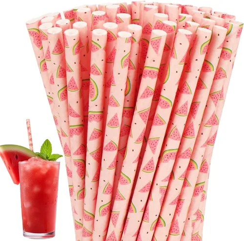 Miniatura 10 de Whaline 200 popotes de papel desechables para el regreso a clases, para el primer día de escuela, fiesta, suministros de bienvenida, jugos, batidos
