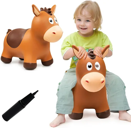 Miniatura 9 de VangeBow Caballo Saltarín para Niños de 1 a 3 años, Juguetes Inflables de Animales Saltarines para Niñas y Niños de 1, 2, 3, 4, 5 años, Juguetes