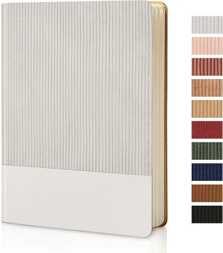 Miniatura 17 de Cuaderno con Líneas para Trabajo, Cuaderno de Notas con Rayas Universitarias 5.79"x8.27" A5 Cuero PU para Escritura Diaria 216 Páginas para Mujeres