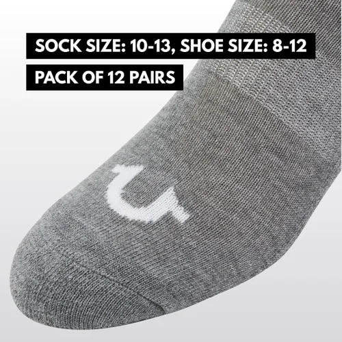 Miniatura 5 de True Religion Calcetines invisibles de corte bajo para hombre, 6 y 12 pares de calcetines deportivos de primera calidad, talla de zapato 8-12