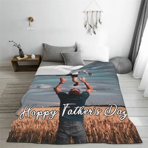 Miniatura 4 de Manta personalizada para papá, manta personalizada con texto de fotos, regalos personalizados de cumpleaños para papá de hija, hijo, esposa, familia