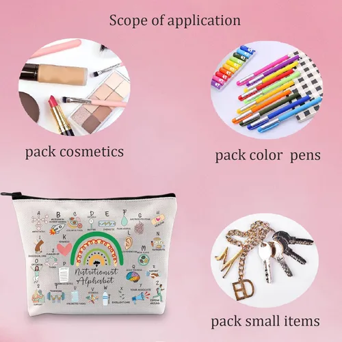 Miniatura 7 de Nutricionista Cosmético Maquillaje Bolsa Dietista Regalo Nutricionista Regalo de agradecimiento Nutricionista RD Regalo de graduación, Nutricionista