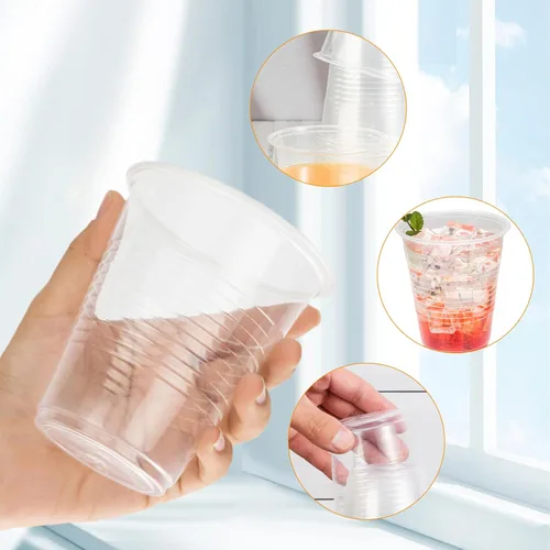 Miniatura 3 de RACETOP Paquete de 300 vasos de plástico desechables de 12 onzas, vasos de plástico transparente a granel, transparentes para bodas, Acción