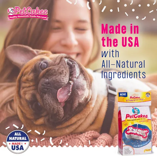 Miniatura 6 de Kit de Pastel de Cumpleaños para Perros PetCakes - Golosinas Completamente Naturales - De Cachorros a Perros Grandes, Sabor a Algarrobo - 5.5 Oz