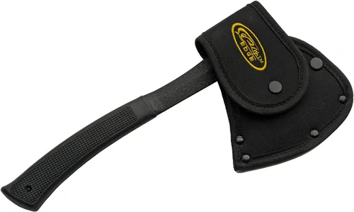 Miniatura 5 de SZCO Hacha de hacha deportiva de 11 pulgadas, hacha de camping con hoja de acero inoxidable, mango de goma, hacha medieval para exteriores, leña