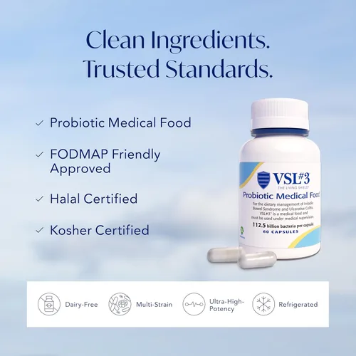 Miniatura 6 de VSL #3® Probióticos para la salud digestiva, síntomas de SII y CU - 112.5B UFC, alta potencia, multicepas, vivo, probiótico refrigerado, alimento