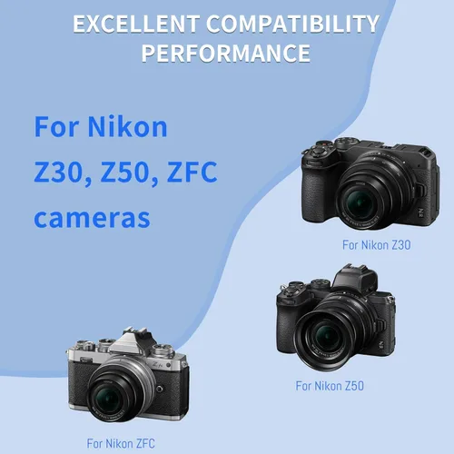Miniatura 3 de Paquete de 2 baterías de repuesto EN-EL25 EN-EL25a con puerto de carga rápida USB-C compatible con cámara Nikon ZFC / Z30 / Z50, cargador MH-32