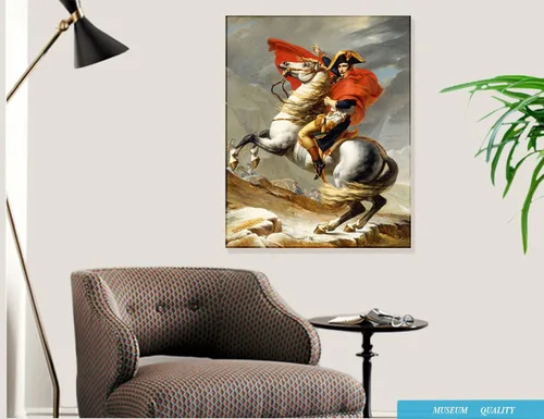 Miniatura 3 de ELITEART - Napoleón cruzando los Alpes por Jacques-Louis David pintura al óleo de reproducción giclée arte de pared impresiones en lienzo Tamaño: 20