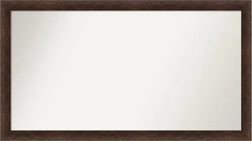 Miniatura 149 de Amanti Art Espejo de pared personalizado no biselado (24 x 27 pulgadas), marco estrecho de nogal chipre - varios tamaños personalizados - Espejo