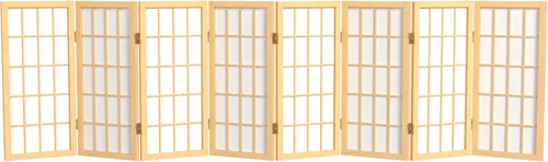Miniatura 23 de Biombo portátil simple de 2 pies Biombo diseño Shoji, clásico diseño japonés 4 anchuras, 6 colores, Madera, Honey Miel