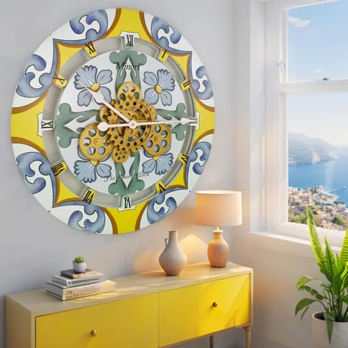 Miniatura 51 de ImprovingLife The Gears - Reloj de pared con engranajes móviles (Atrani, redondo de 10 pulgadas)