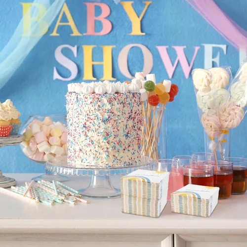 Miniatura 6 de Fulmoon 100 servilletas de decoración de baby shower con texto en inglés «Here Comes the Son» (Here Comes the Son), servilletas desechables