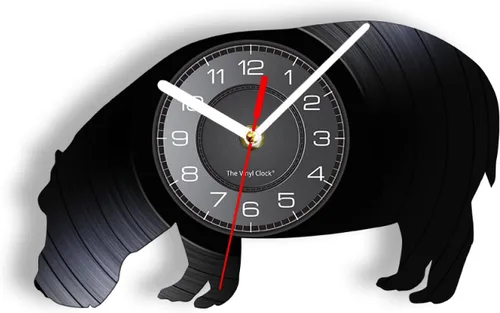 Reloj de pared para decoración de pared vintage, Hipopótamo silencioso a pilas, reloj de pared decorativo vintage de 12 pulgadas para dormitorio,