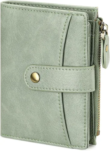 Miniatura 22 de FALAN MULE Cartera pequeña para mujer, de piel, plegable, compacta, pequeña, con bloqueo RFID, amarillo, antiguo (Antique Yellow), Cartera Rfid