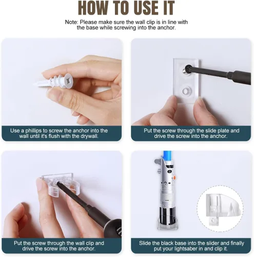 Miniatura 4 de Lenink Montaje en Pared para Sables de Luz Transparente, Paquete de 1 Soporte para Sables de Luz Compatible con Sables de Luz de Galaxy’s Edge