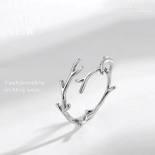 Miniatura 85 de Anillo de plata de ley 925, minimalista, ajustable, hecho a mano, para mujeres y niñas
