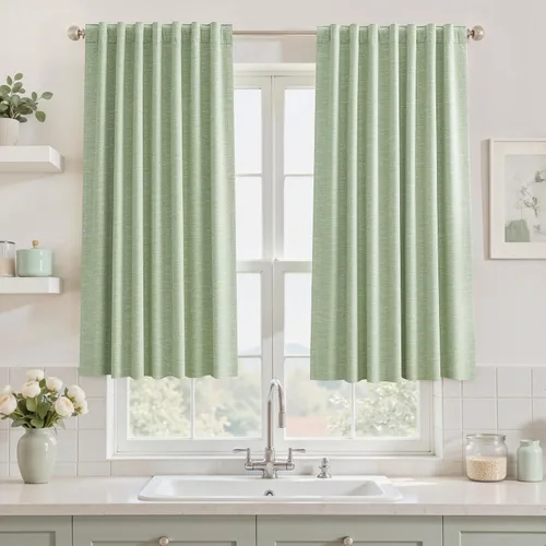 Miniatura 54 de Cortinas opacas de 54 pulgadas de largo para dormitorio, sala de estar, cortinas beige con aislamiento térmico, oscurecimiento de la habitación
