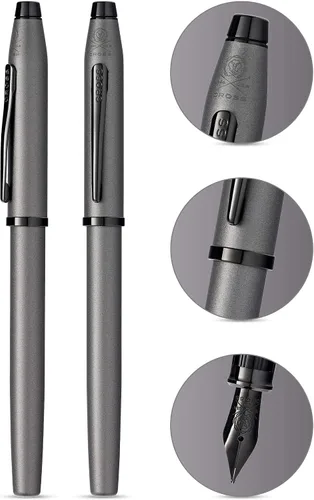 Miniatura 70 de Cross Century II - Bolígrafo de punta Selectip, lacado negro con detalles chapados en oro de 23 quilates