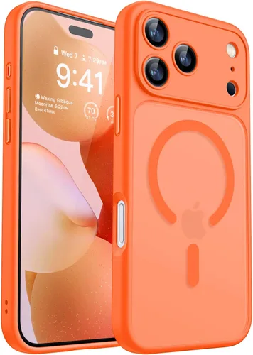 Miniatura 35 de CANSHN Funda magnética compatible con iPhone 17 Pro, mejorada [protección completa de la cámara] [compatible con Magsafe] [mate translúcido] funda