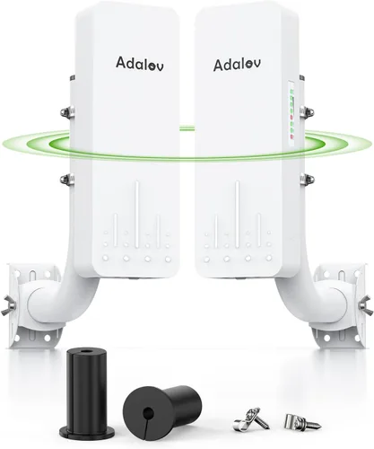 Puente inalámbrico Gigabit CPE661 con soportes, emisoras WiFi duales, extensor WiFi punto a punto para exteriores de 1.9 mi y 5.8 GHz, extensión de