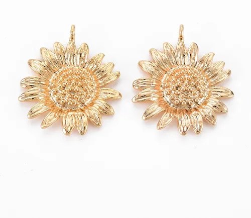 Miniatura 9 de UR URLifeHall 10 dijes de galletas de la fortuna, chapados en oro de 18 quilates y latón para hacer aretes, collares y pulseras